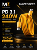 MOVESPEED T07 Type C 240W Fast Charging Cable 1m USB-C for iPhone 17 MacBook Pro Galaxy S26 Series