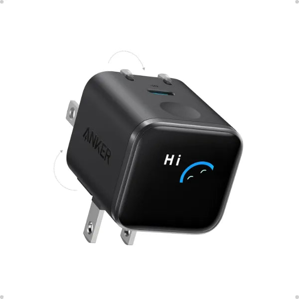 Anker Nano Charger (45W, Smart Display, 180° Foldable) – A121D